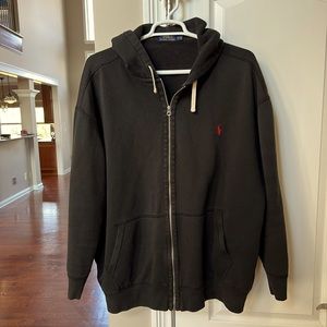 Polo Ralph Lauren 4XL black double knit zip up hoodie